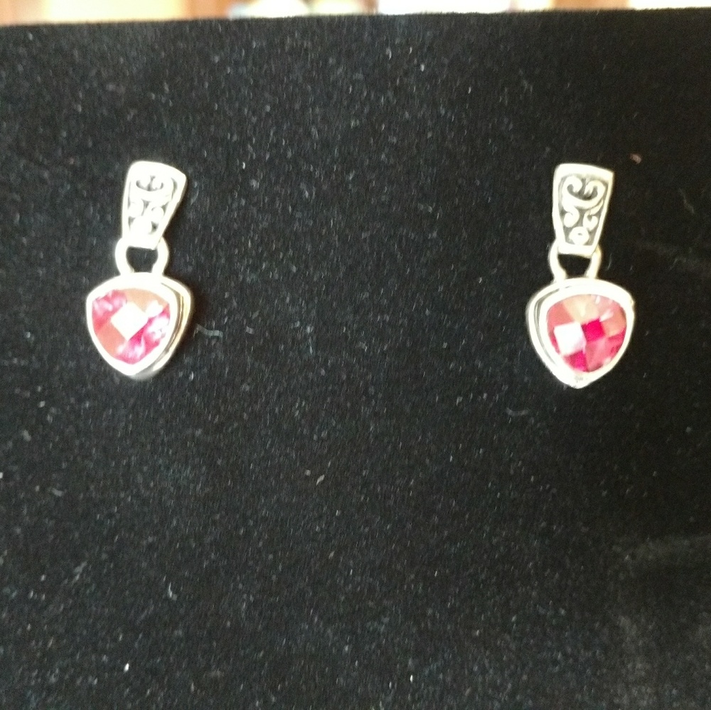 Sterling Silver Created Ruby Set - image 3